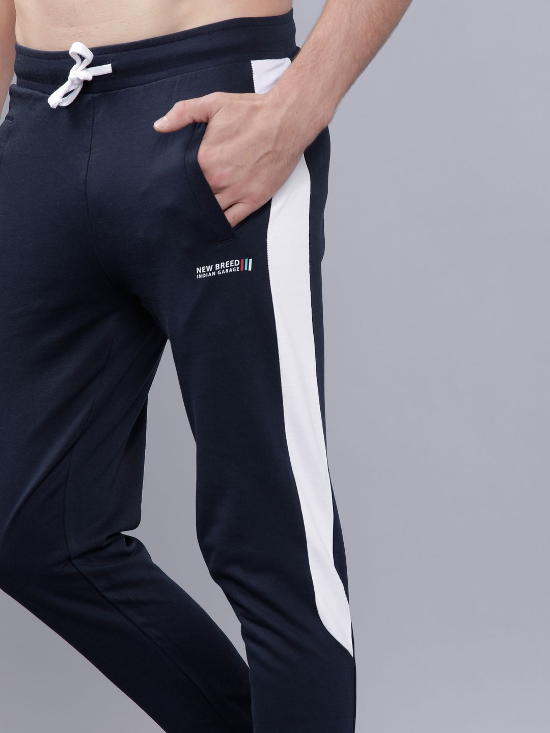 The Indian Garage Co Men Navy Blue Solid Slim-Fit Joggers