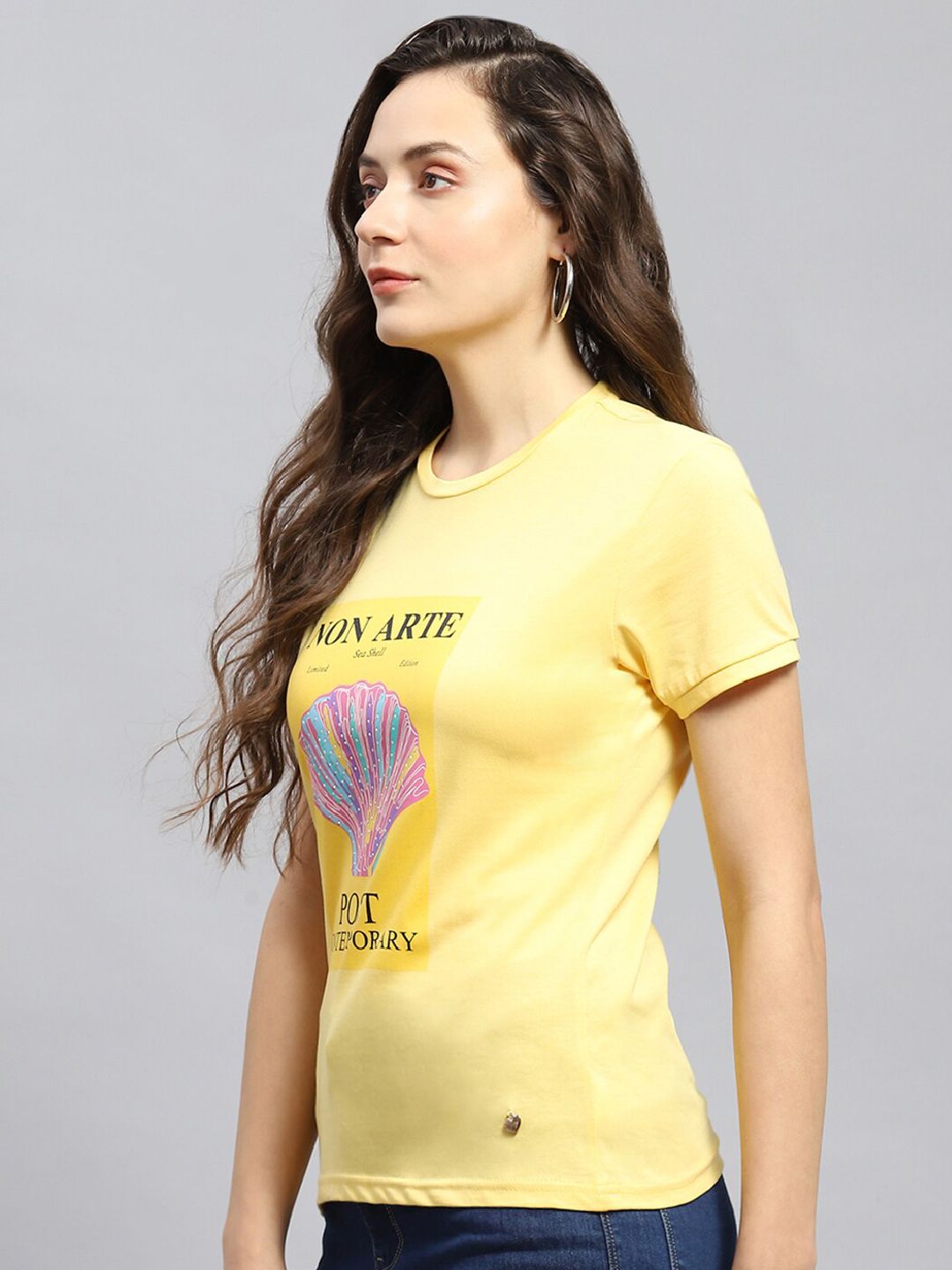 Monte Carlo Graphic Print Round Neck Cotton Top