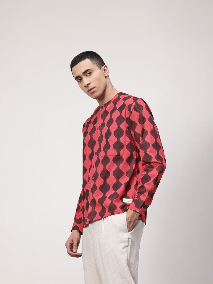 ether Artisan Pure Cotton Hand Block Printed Relaxed Fit Shirt