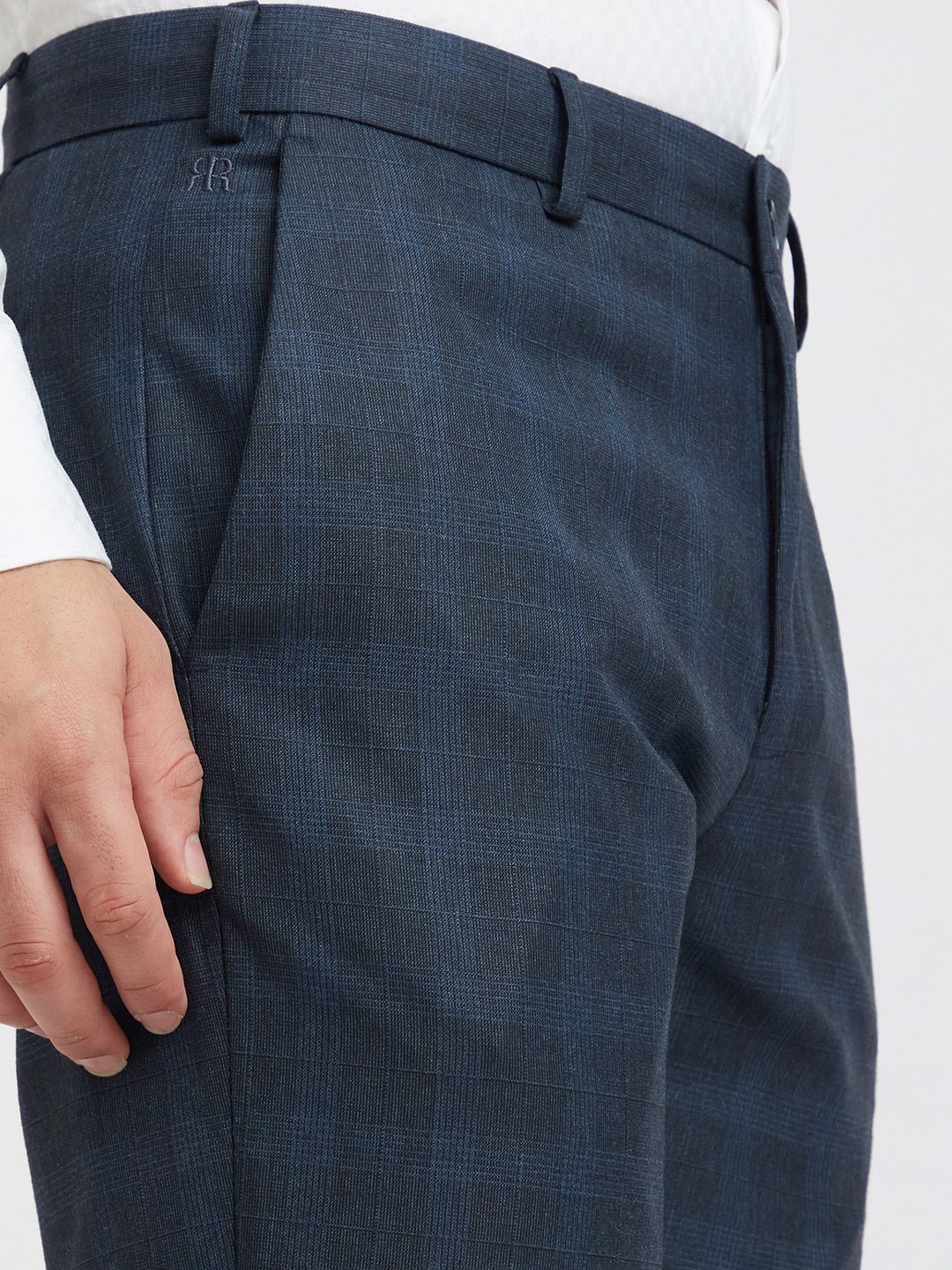 Raymond Men Checked Slim Fit Formal Trousers