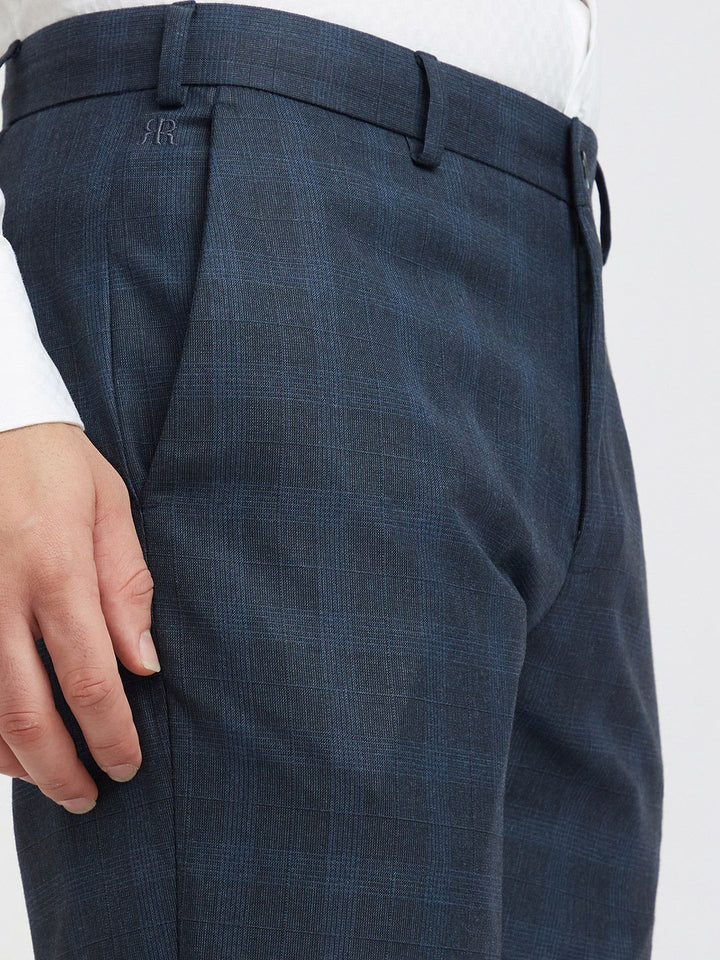 Raymond Men Checked Slim Fit Formal Trousers