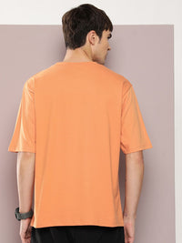 DILLINGER Men Graphic Printed Oversized Drop-Shoulder Sleeves Pure Cotton T-shirt