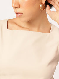 DressBerry Neutral Affair Ruched Mini Bodycon Dress