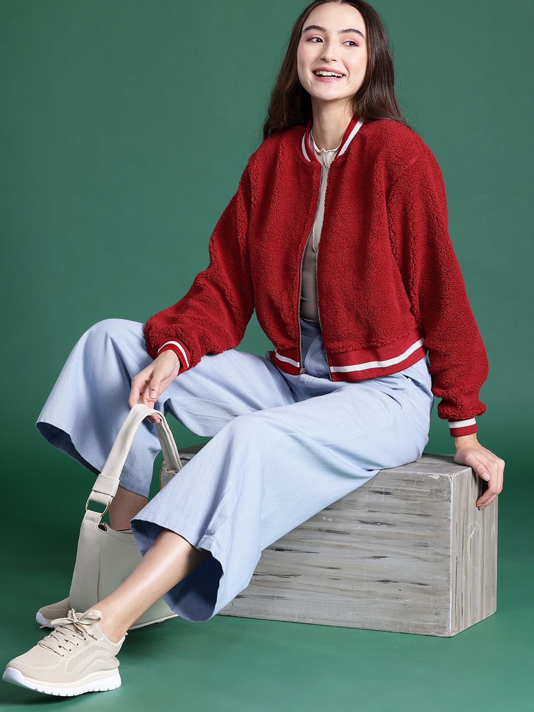 DressBerry Fleece Bomber Jacket