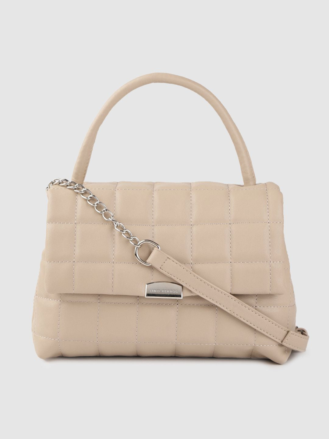 Lino Perros Beige Quilted Satchel