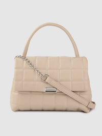Lino Perros Beige Quilted Satchel