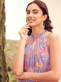 STREET 9 Lavender & Pink Floral Printed Maxi Dress