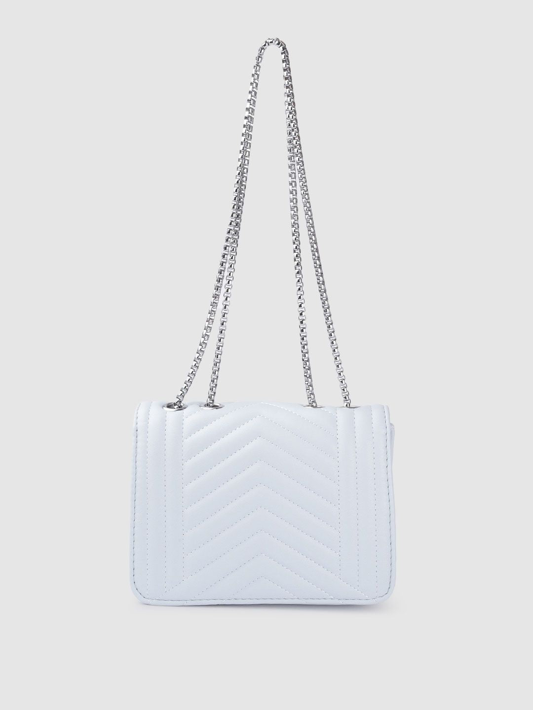 Lino Perros Women Blue Solid Quilted Structured Shoulder Bag