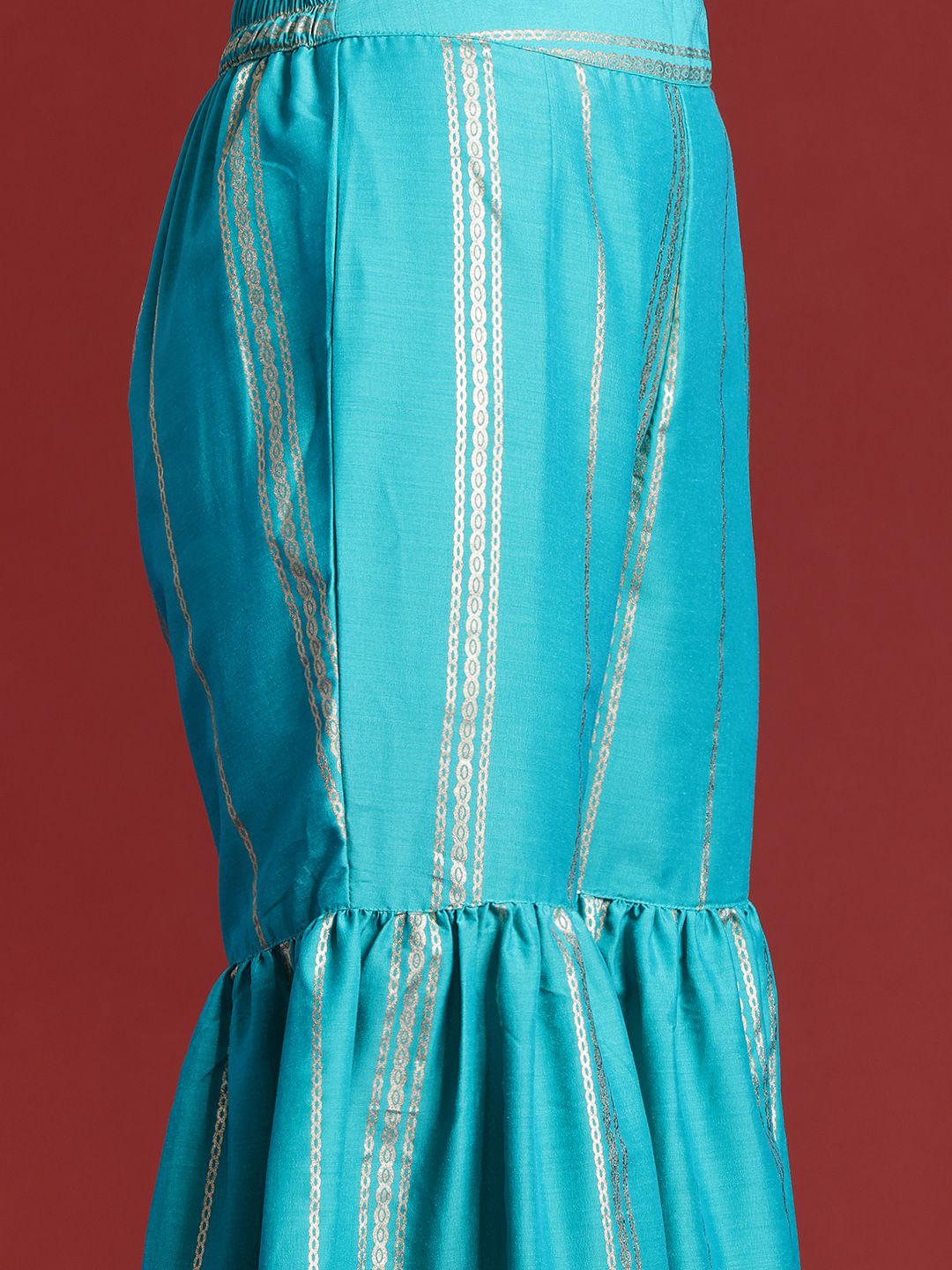 Anouk Ethnic Motifs Print Gotta Patti Kurta with Sharara & Dupatta