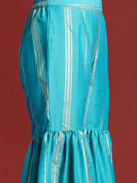 Anouk Ethnic Motifs Print Gotta Patti Kurta with Sharara & Dupatta