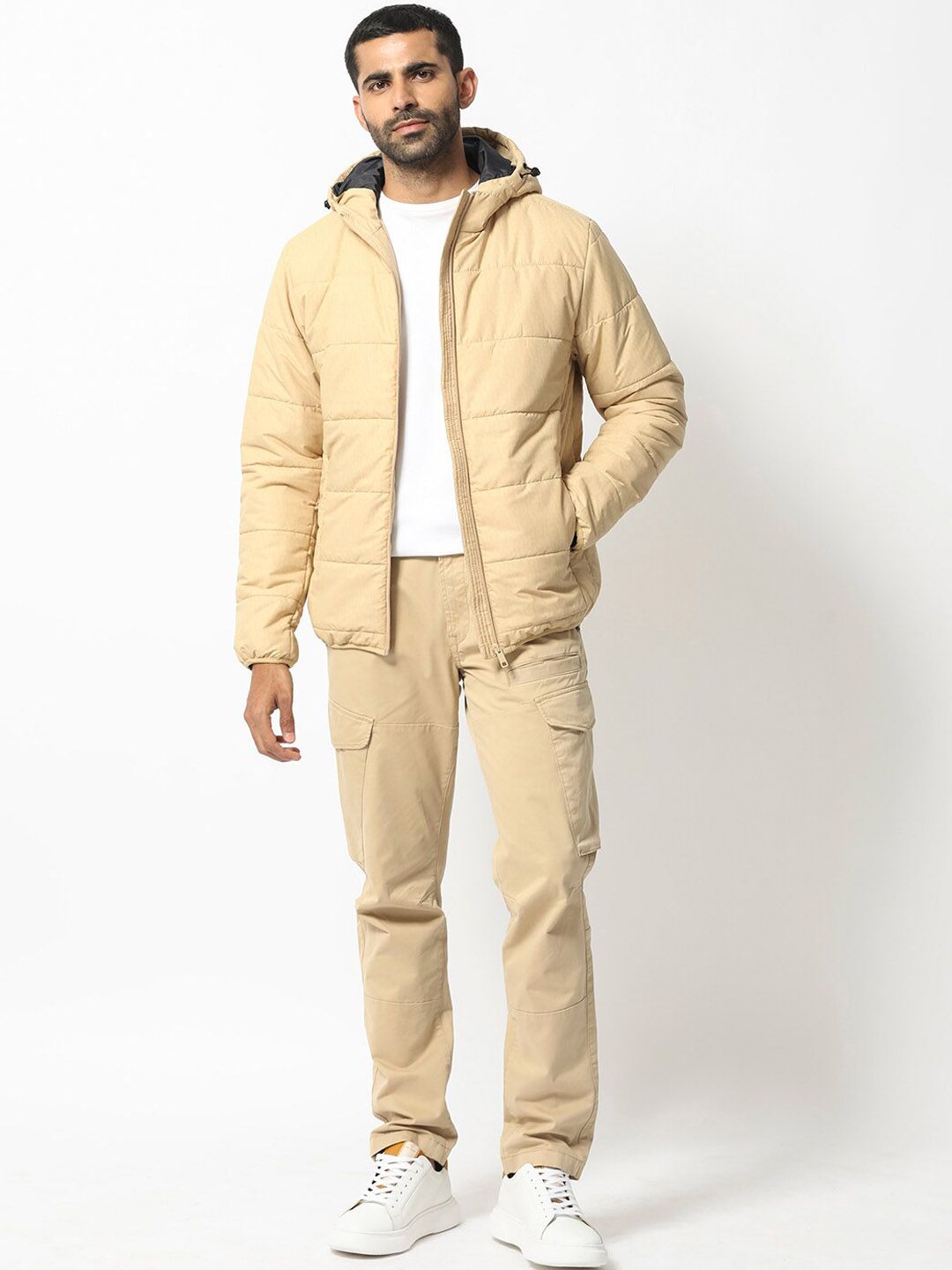 RARE RABBIT Men Vasto Puffer Hooded Neck Jacket