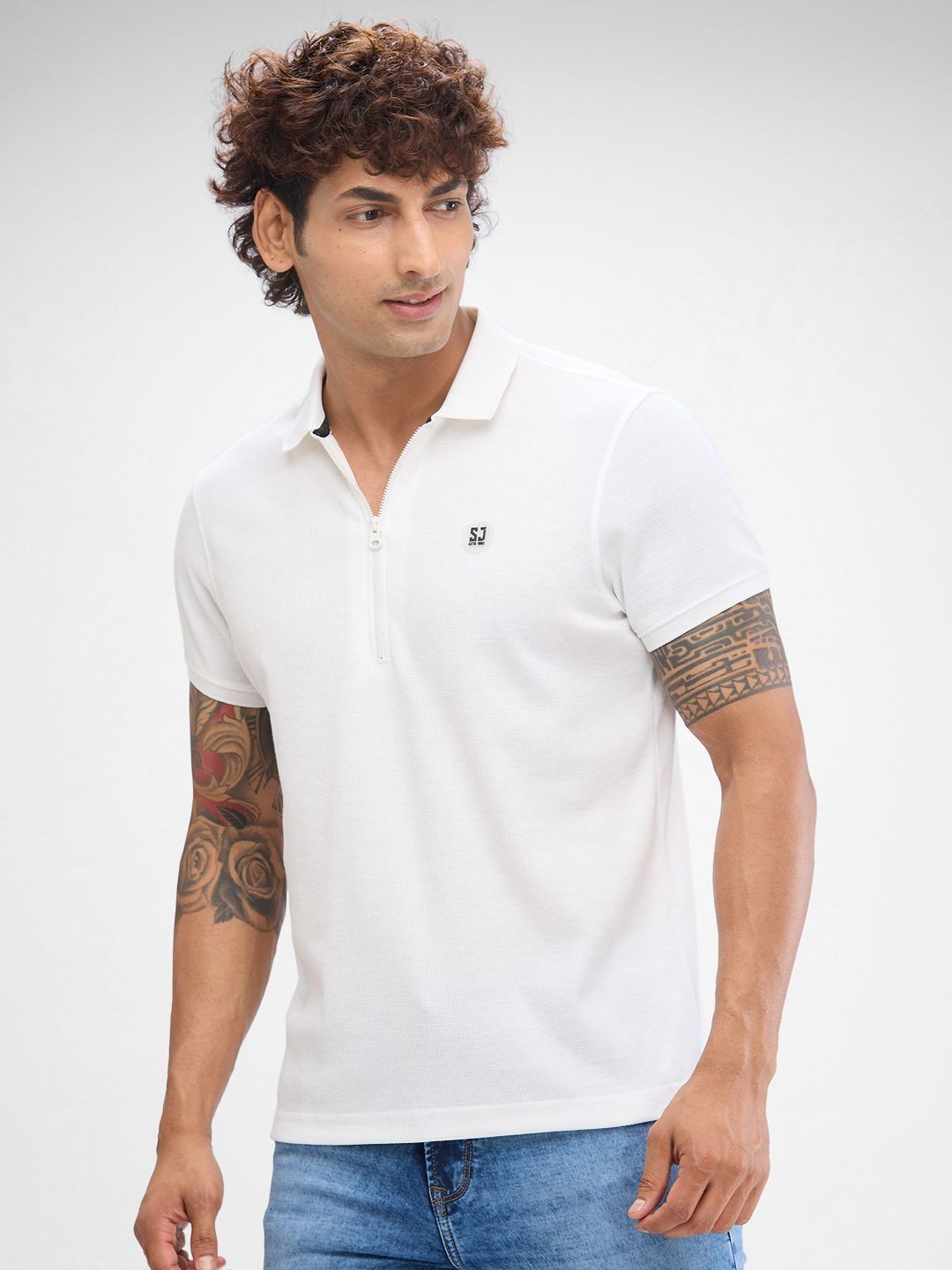 SPYKAR Men Polo Collar Solid Slim Fit T-shirt