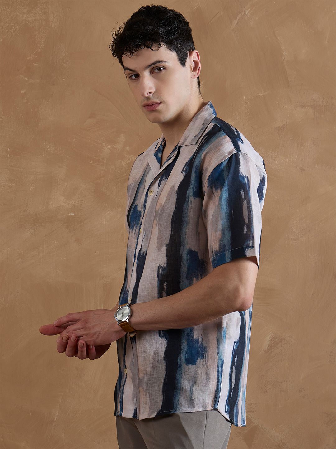 DENNISON Comfort Abstract Print Oversized Casual Shirt