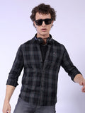 The Indian Garage Co Slim Fit Checked Pure Cotton Casual Shirt