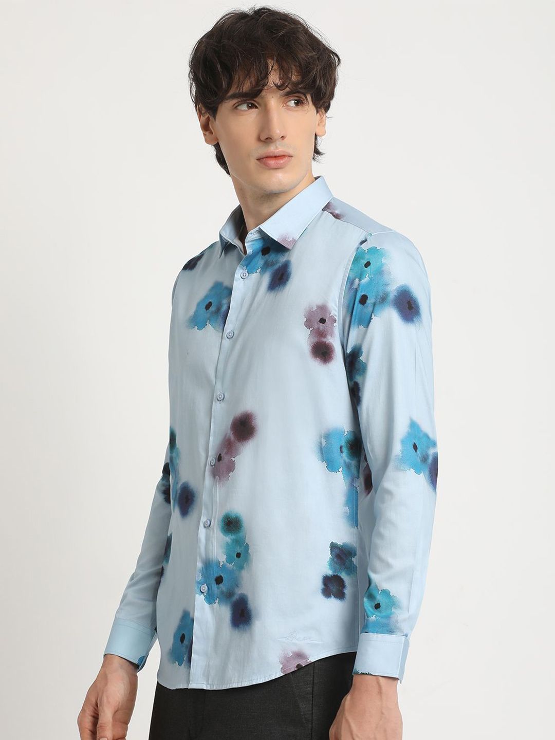 THE BEAR HOUSE Slim Fit Tie & Dye Pure Cotton Casual Shirt