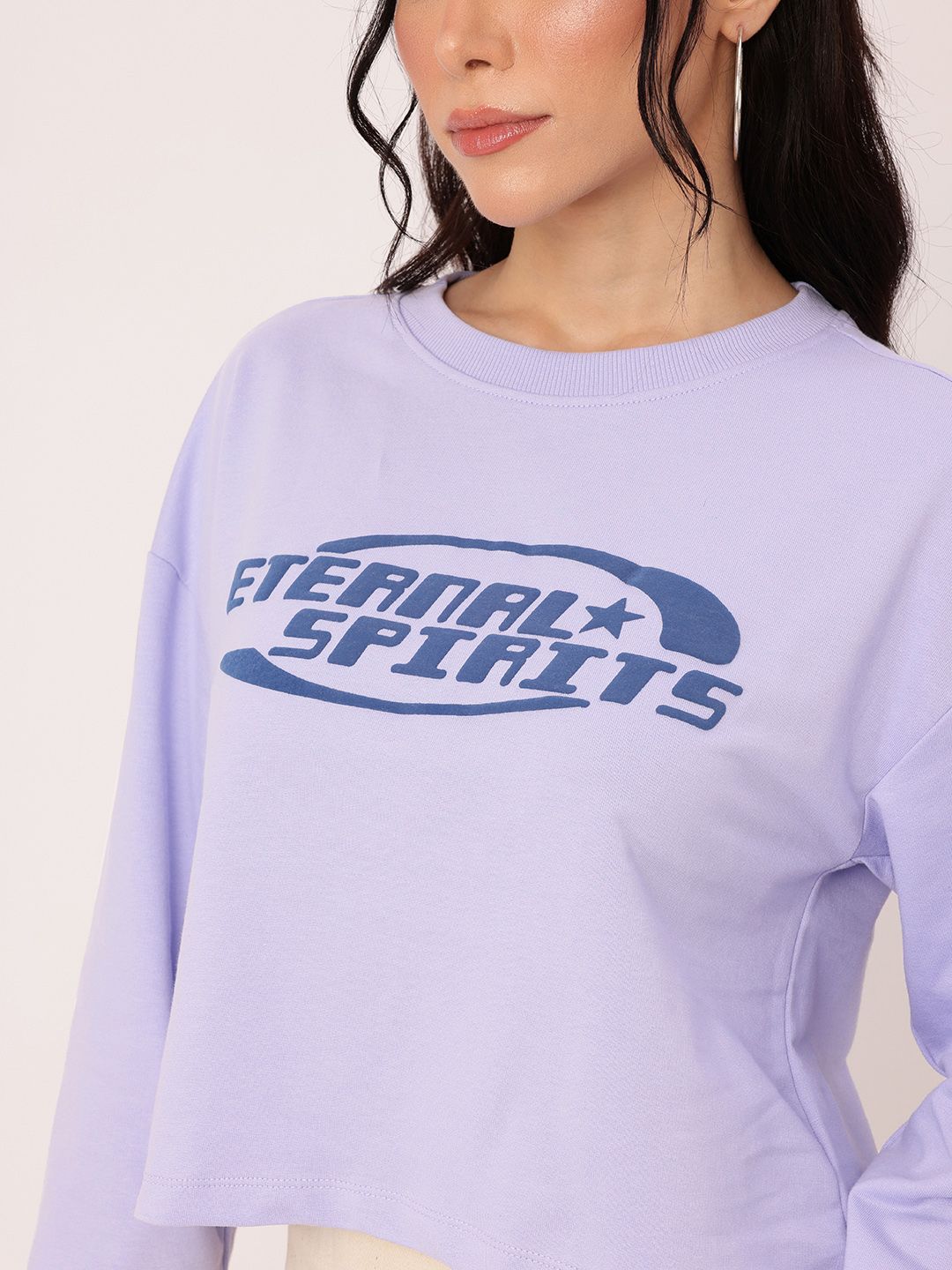 DressBerry Printed Cotton Terry Relaxed Fit Sweatshirts