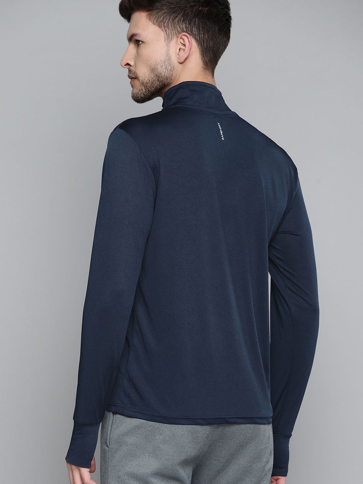 HRX by Hrithik Roshan Men Navy Blue Solid T-shirt