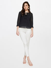 AND Black Women's Self Design Lace Up Top