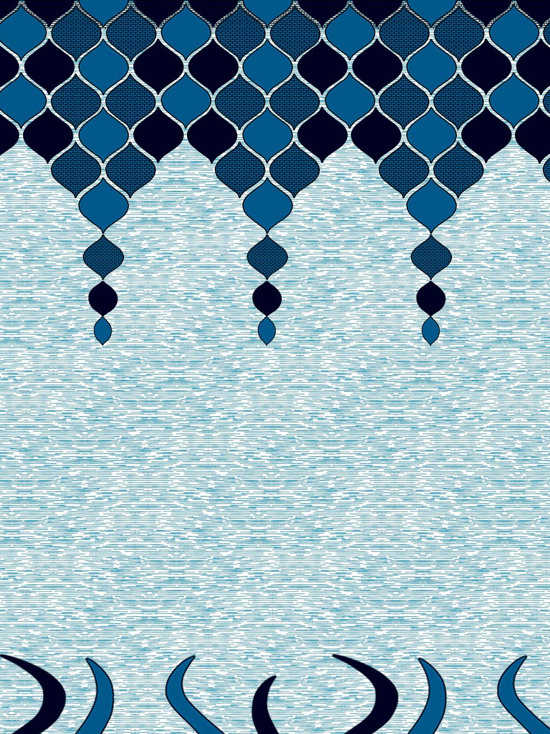 Story@home Blue & Grey 2 Pieces Geometric Window Curtain