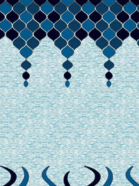Story@home Blue & Grey 2 Pieces Geometric Window Curtain