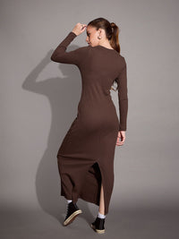 SASSAFRAS BASICS Ribbed Bodycon Maxi Dress