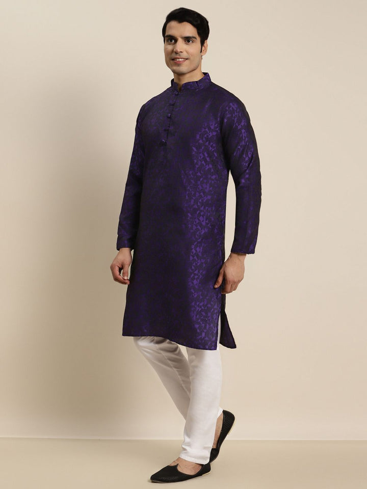 SOJANYA Men Woven Design Jacquard Straight Kurta