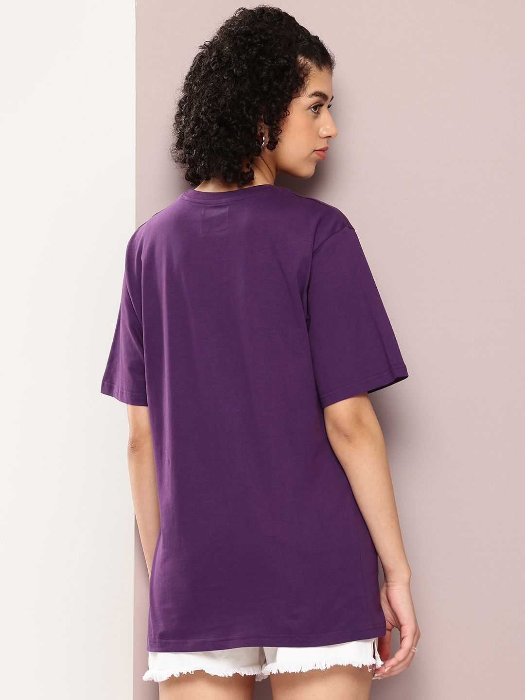 DILLINGER Women Typography Printed Pure Cotton Oversized T-shirt