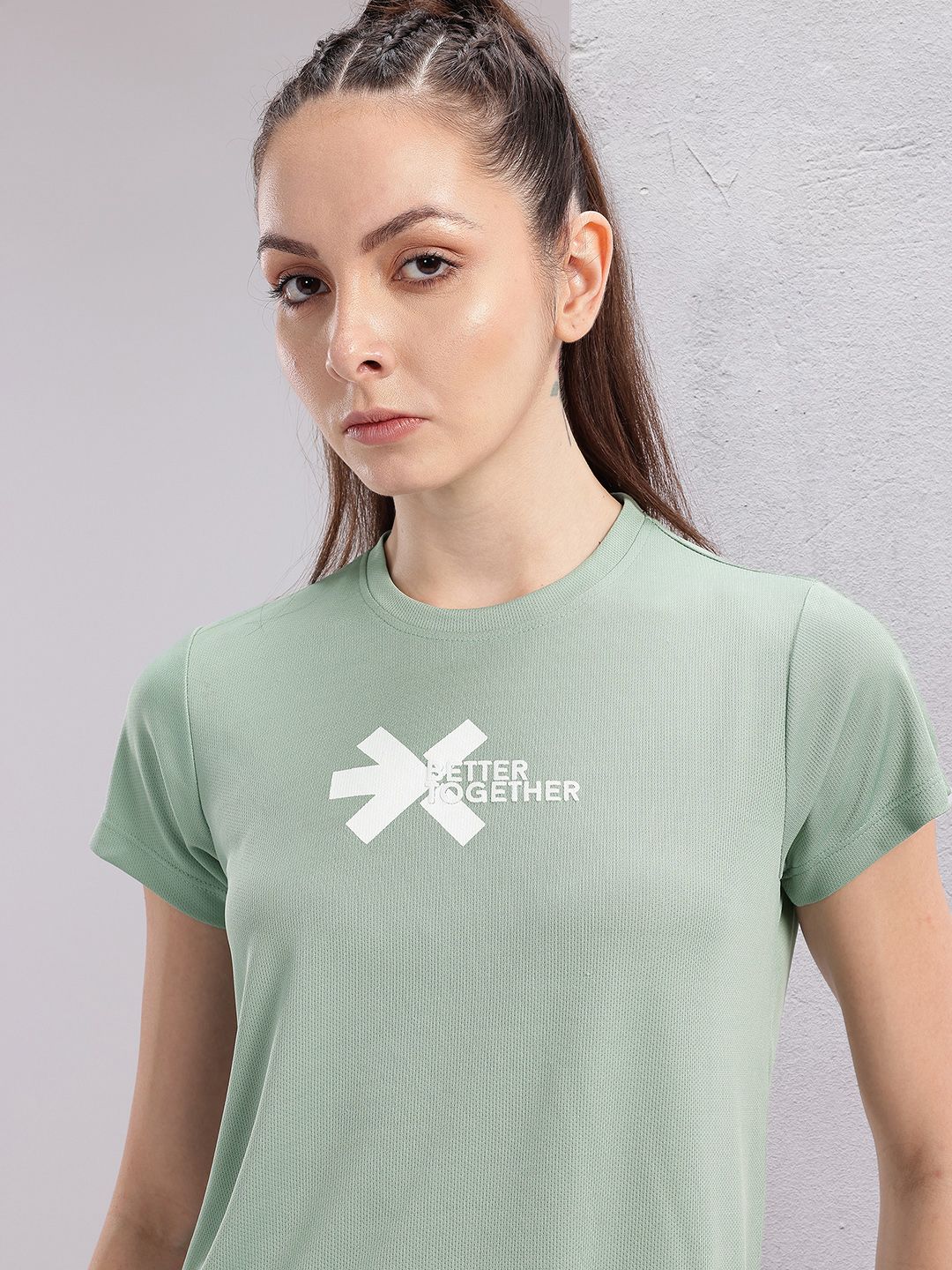 HRX by Hrithik Roshan Couple Collection Brand Logo Printed Rapid-Dry Running T-shirt