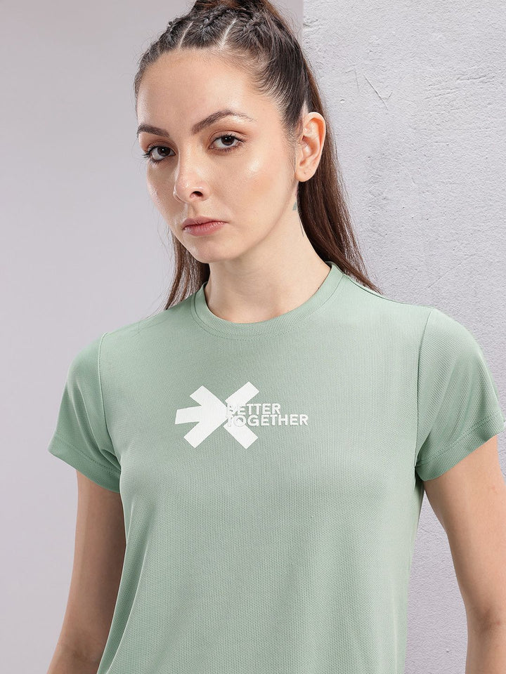 HRX by Hrithik Roshan Couple Collection Brand Logo Printed Rapid-Dry Running T-shirt