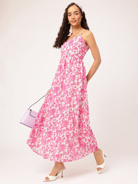 DressBerry Floral Print A-Line Maxi Dress