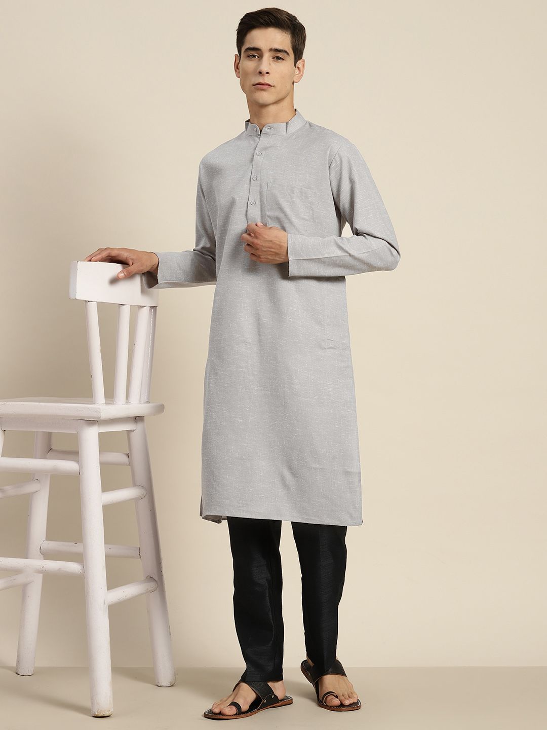 SOJANYA Kurta Lurus Kolar Mandarin Pejal