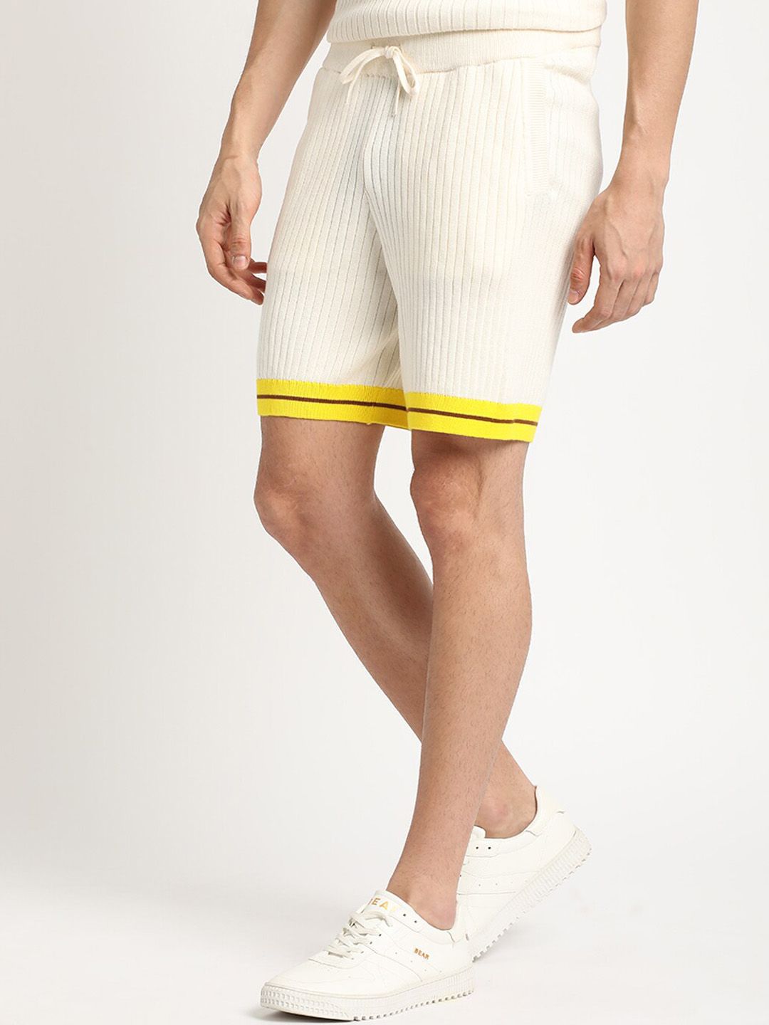 THE BEAR HOUSE Men Self Designed Regular Fit Pure Cotton Shorts