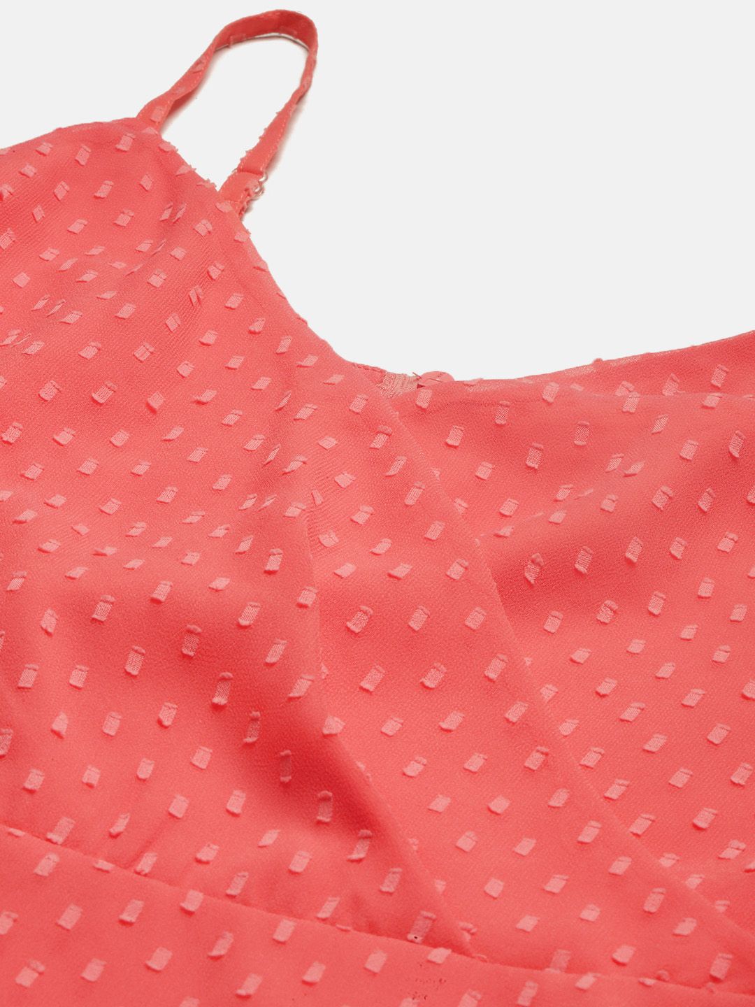Berrylush Women Pink Self Design Fit and Flare Dress