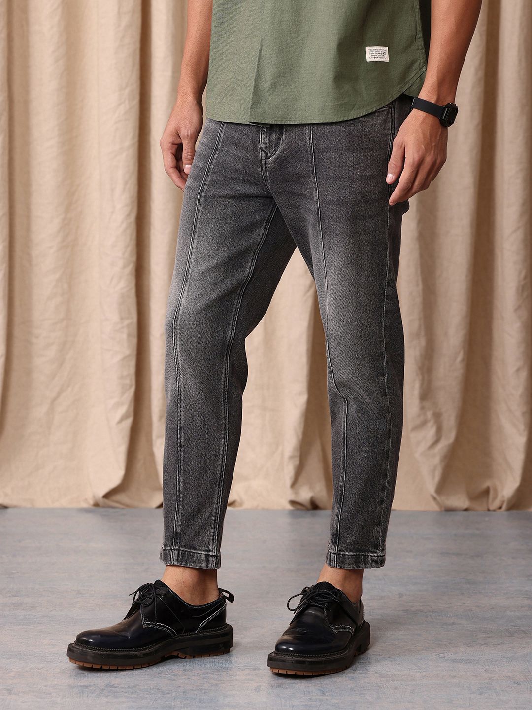Mr Bowerbird Men Tapered Fit Mid-Rise Heavy Fade Stretchable Jeans