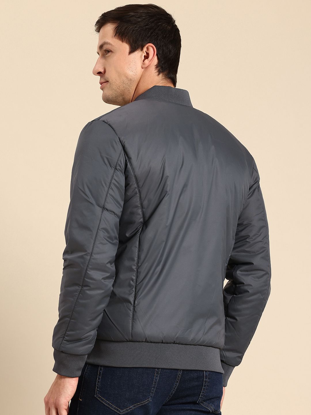 Being Human Mandarin Collar Long Sleeves Bomber Jacket
