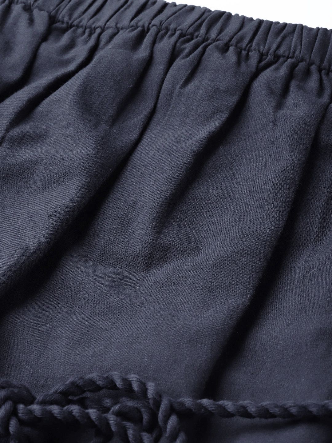 STREET 9 Women Navy Blue Solid Off-Shoulder Shift Dress