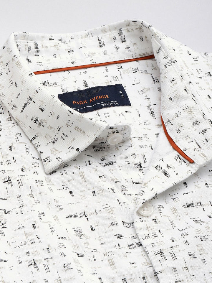 Park Avenue Pure Cotton Slim Fit Abstract Printed Casual Shirt