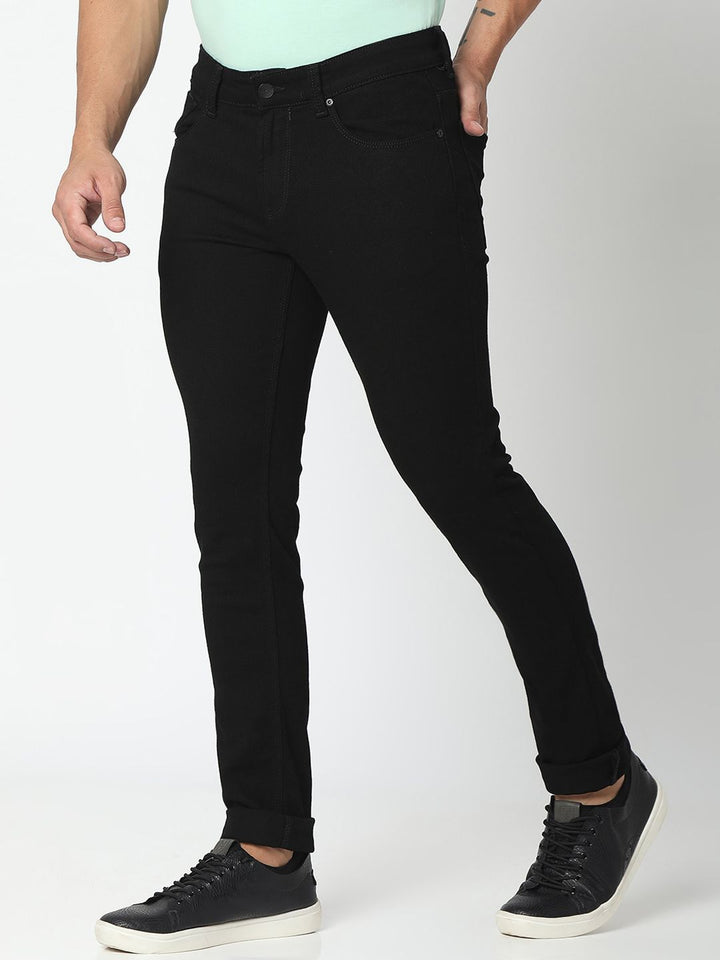 SPYKAR Men Black Slim Fit Low-Rise Highly Distressed Jeans