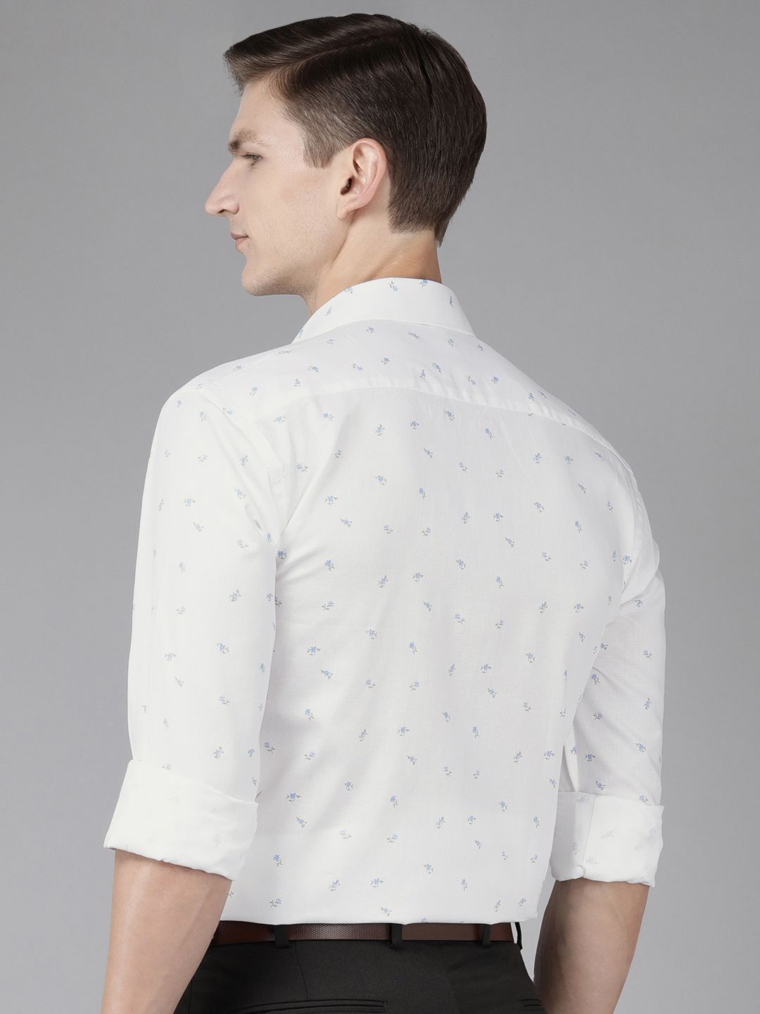 Park Avenue Men Slim Fit Floral Printed Pure Cotton Formal Shirt