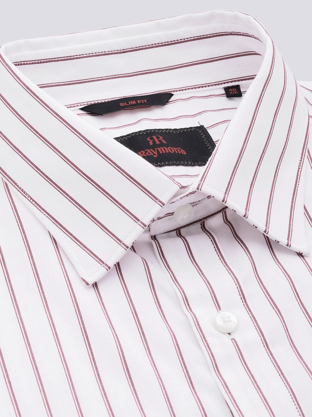 Raymond Men Slim Fit Pure Cotton Striped Formal Shirt