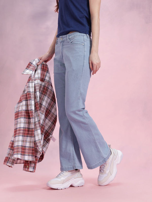 DressBerry Women Wide Leg Mid-Rise Jeans