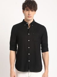 THE BEAR HOUSE Pure Cotton Solid Slim Fit Casual Shirt