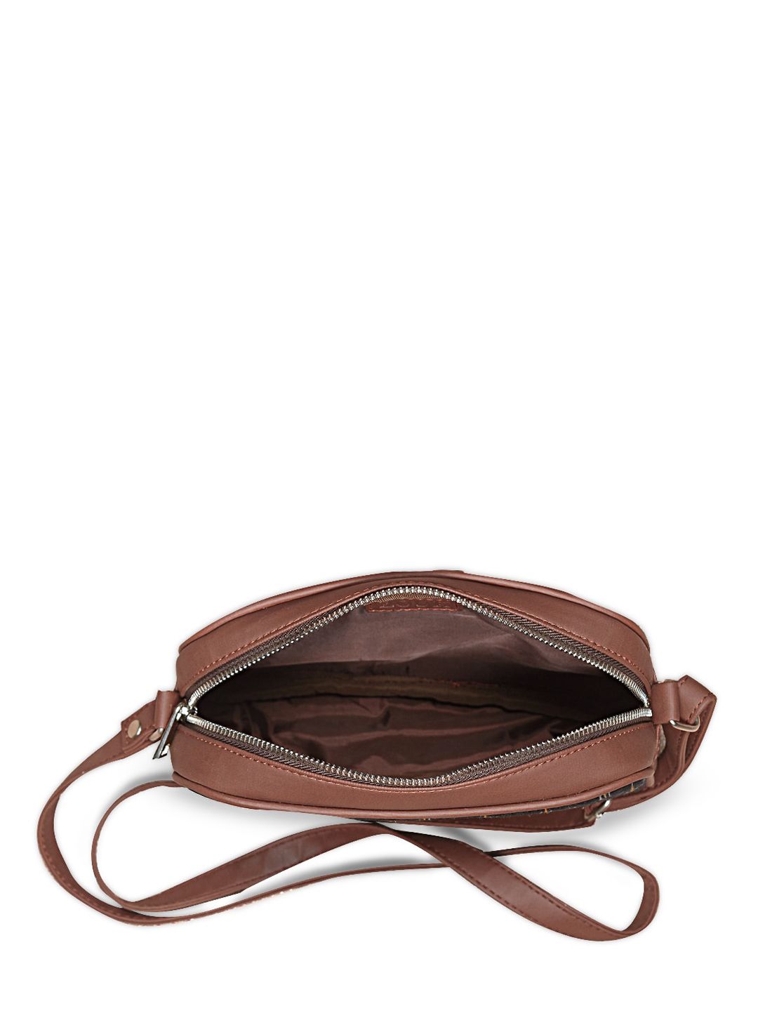 ZOUK Black Floral Printed Structured Sling Bag