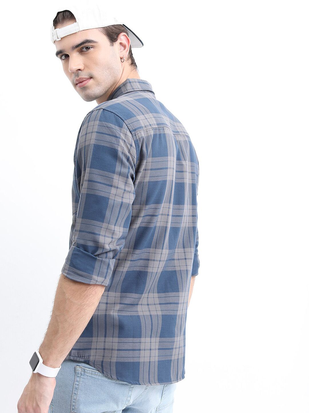 HIGHLANDER Men Checked Casual Slim Fit Shirt