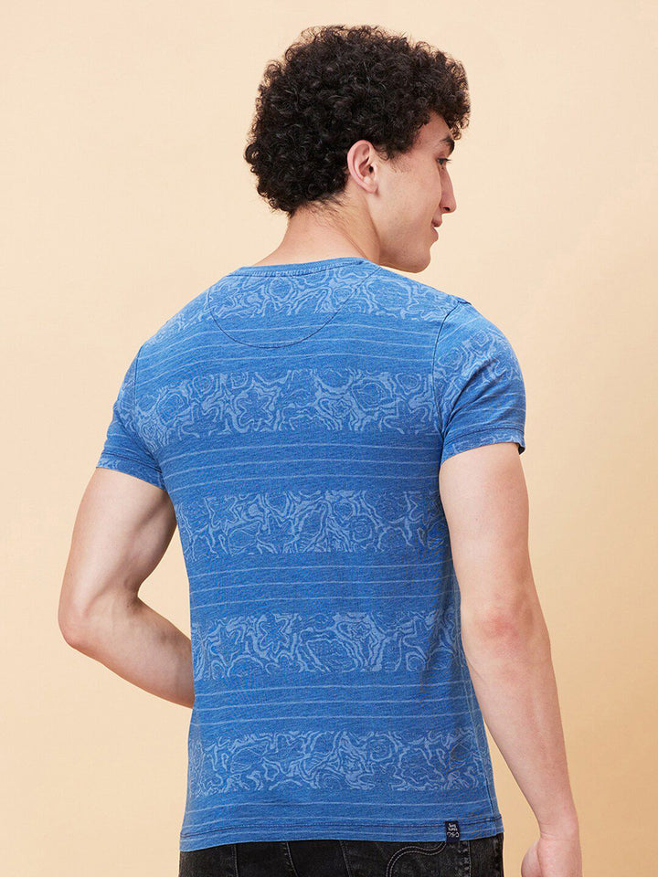 Being Human Striped Round Neck Short Sleeves Tshirt