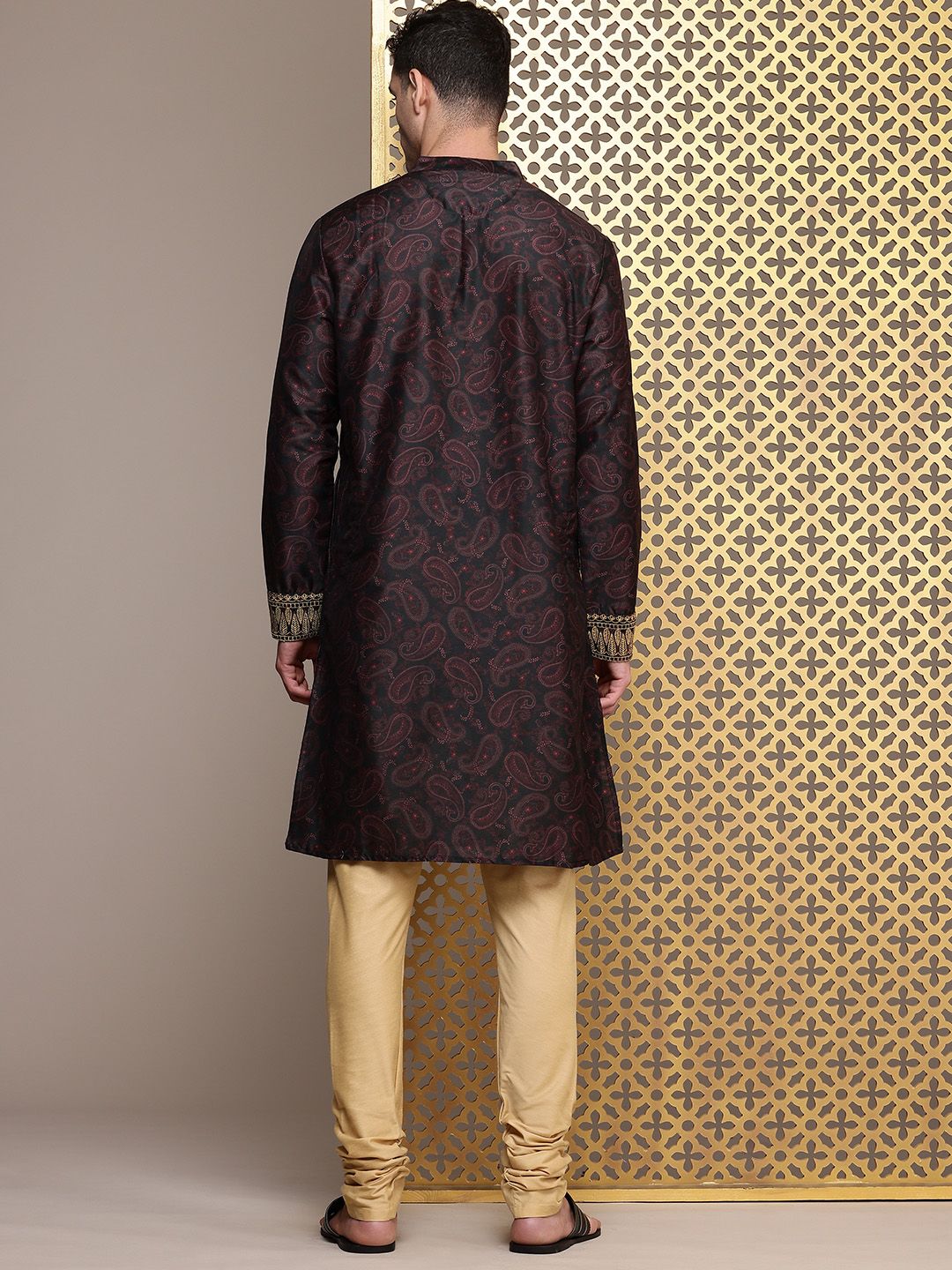 House of Pataudi Paisley Printed Regular Jashn Kurta with Churidar