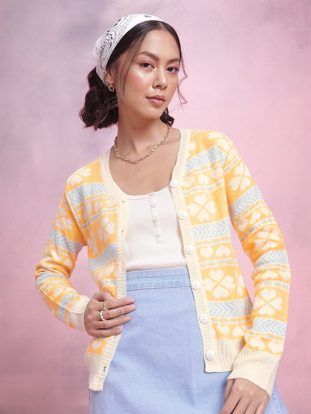 DressBerry Women Fair Isle Acrylic Cardigan