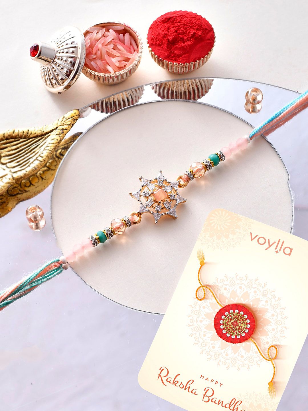 Rakhi Benang Manik Rekaan Tradisional Voylla