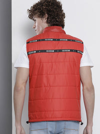 The Indian Garage Co Men Red Solid Padded Detachable Hood Jacket