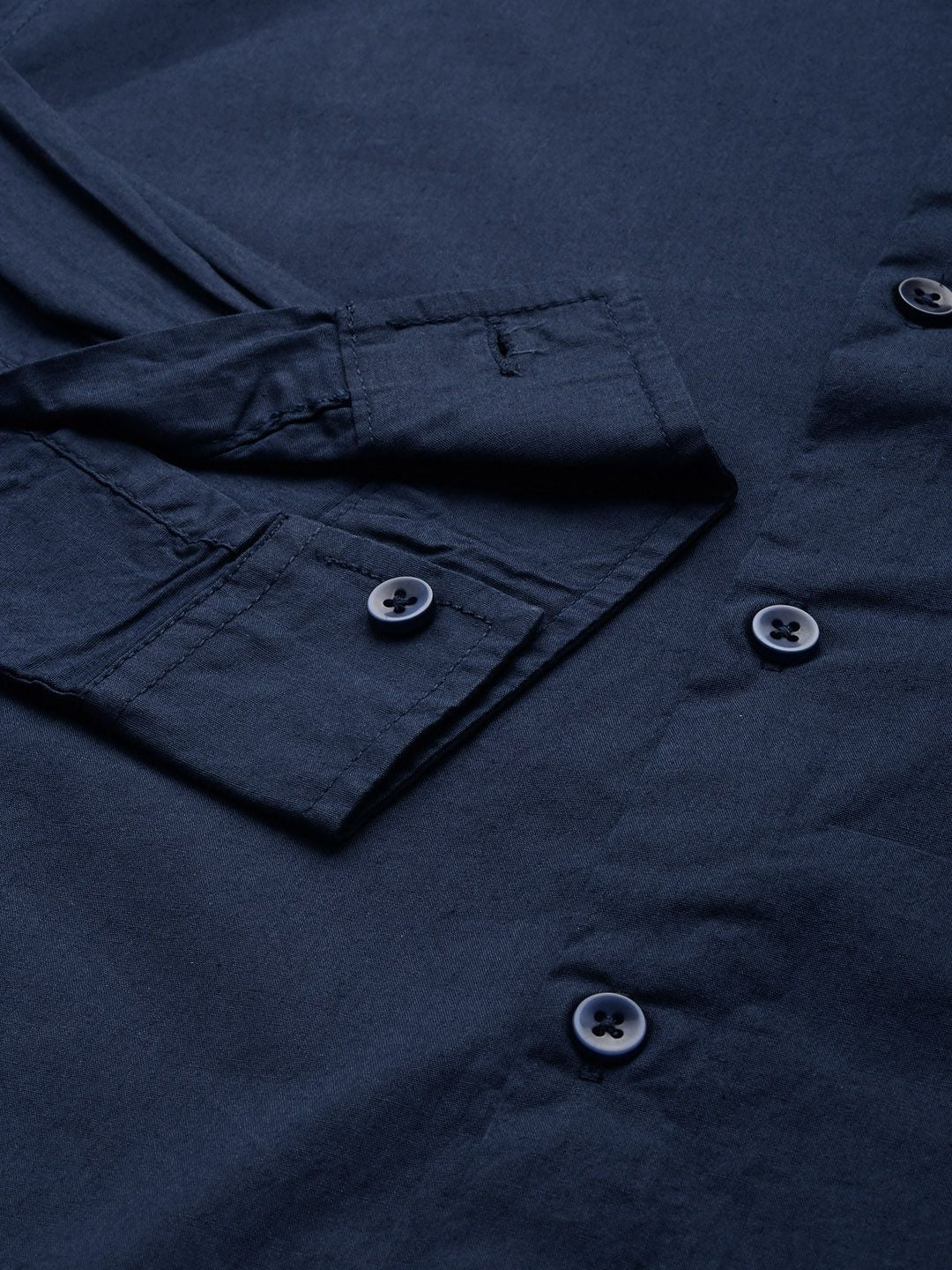 The Indian Garage Co Men Navy Blue Solid Casual Shirt